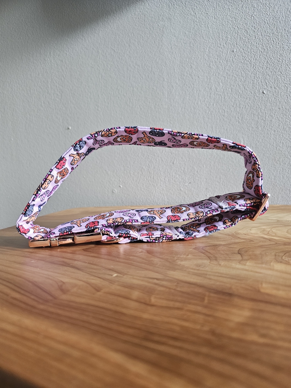Lavender Pumpkin Print Dog Collar with Rose Gold Hardware - Picture 4 of 5